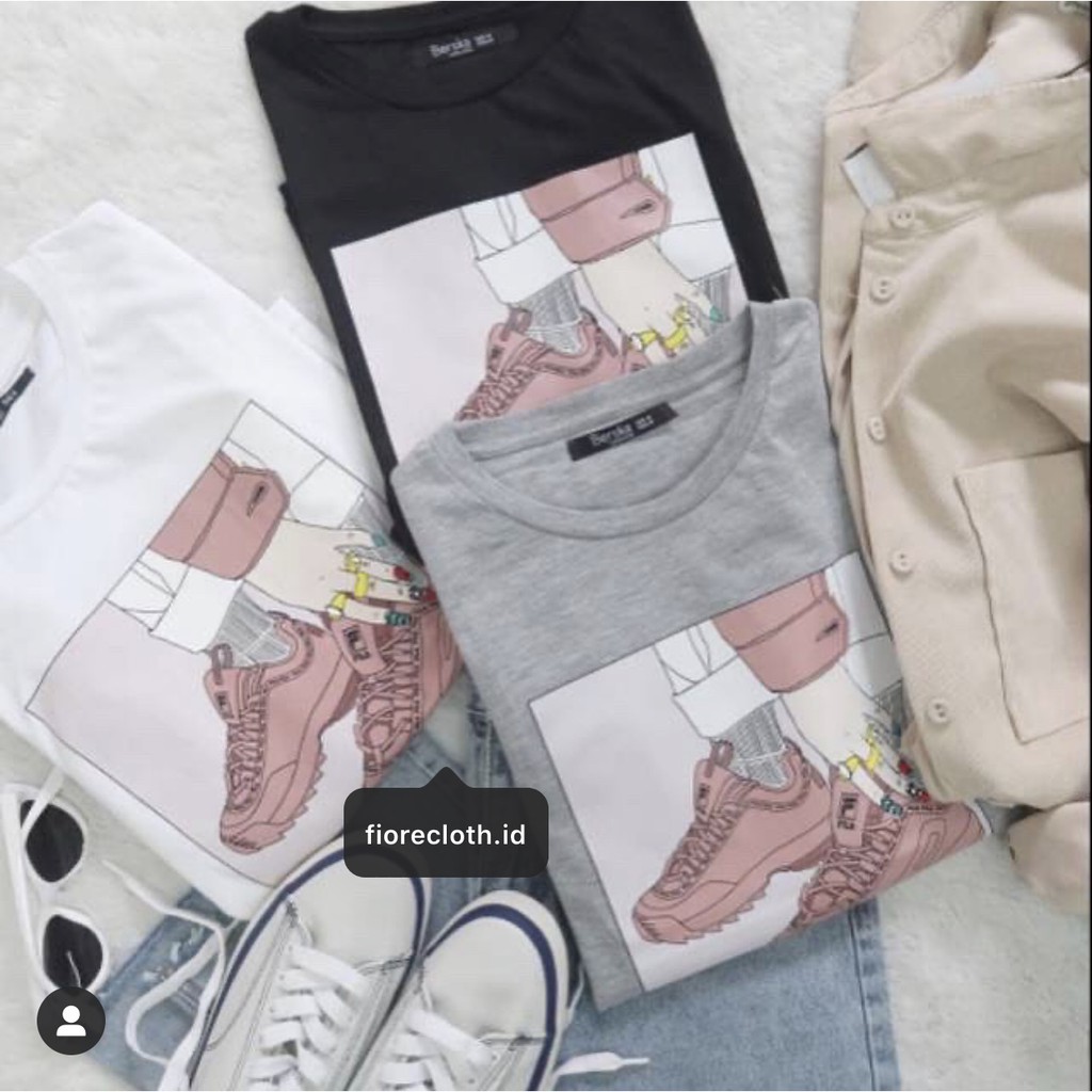 FILA RING BERSHKA KAOS  WANITA IMPORT  COTTON PREMIUM BAJU 