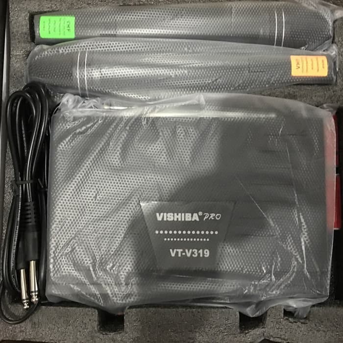Mic Wireless VHF Tanpa Kabel Merk Vishiba Pro VT-V319 Michrophone Mik