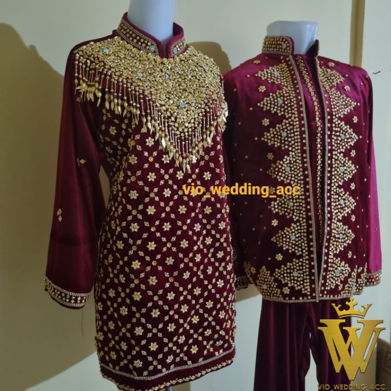 Baju pengantin bludru Full payet AKN