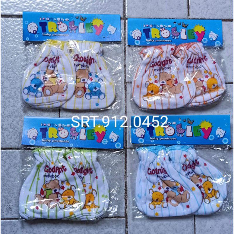 3pcs sarung tangan kaki bayi lucu / sarung tangan bayi set halus