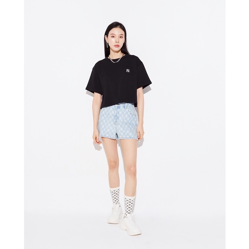 MLB Street Style Korea Logo Cropped T-shirt | MLB Global Korea Tshirt, Kaos Crop Top Wanita Lengan P
