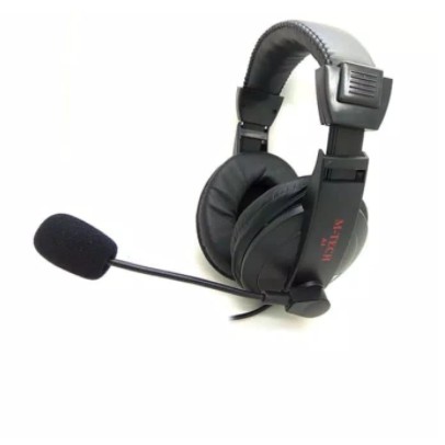 Headset m-tech wired 3.5mm audio-mic stereo A4 for office-gaming - Headphone Pc-laptop