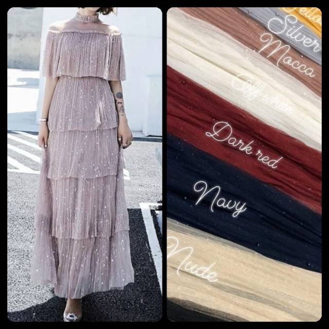 KAIN #tulle pleats mutiara