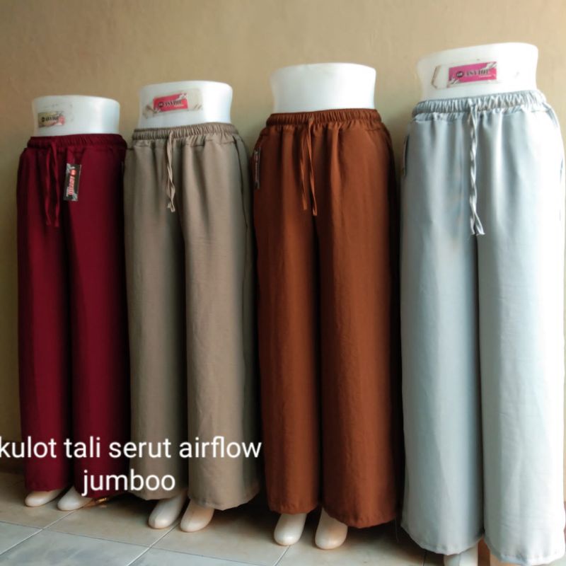 Celana Kulot Crinkle Airflow Highwaist Hitam Milo