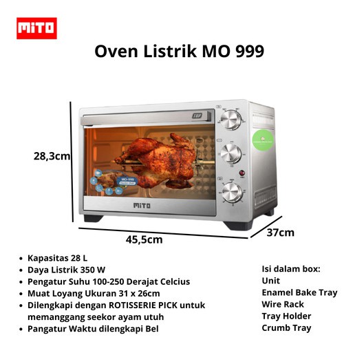 Oven Mito MO999 28 Liter (PENGIRIMAN KHUSUS OJEK INSTAN)