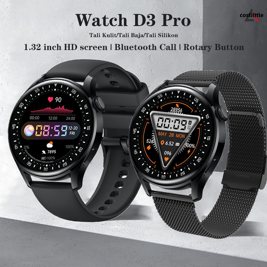 ORI D3 Pro Smart Watch 1.32inch Round Screen Bluetooth Call IP67 Waterproof Long Standby Watches Heart Rate Monitor Fitness Tracker Smartwatch