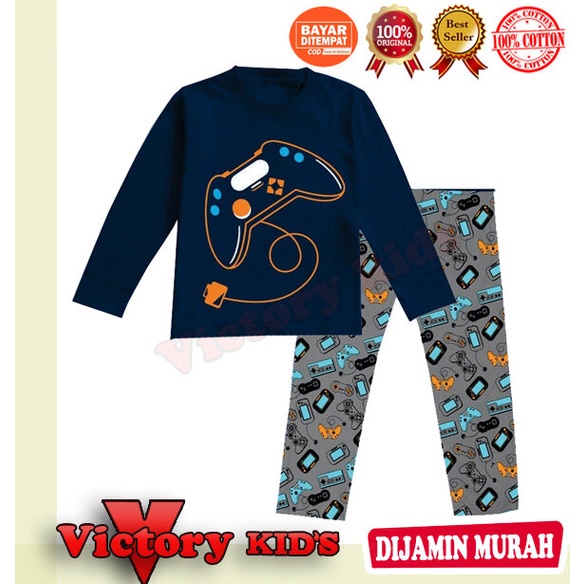 victory kid's setelan/piyama tangan panjang anak laki-laki/perempuan 1-10 thn