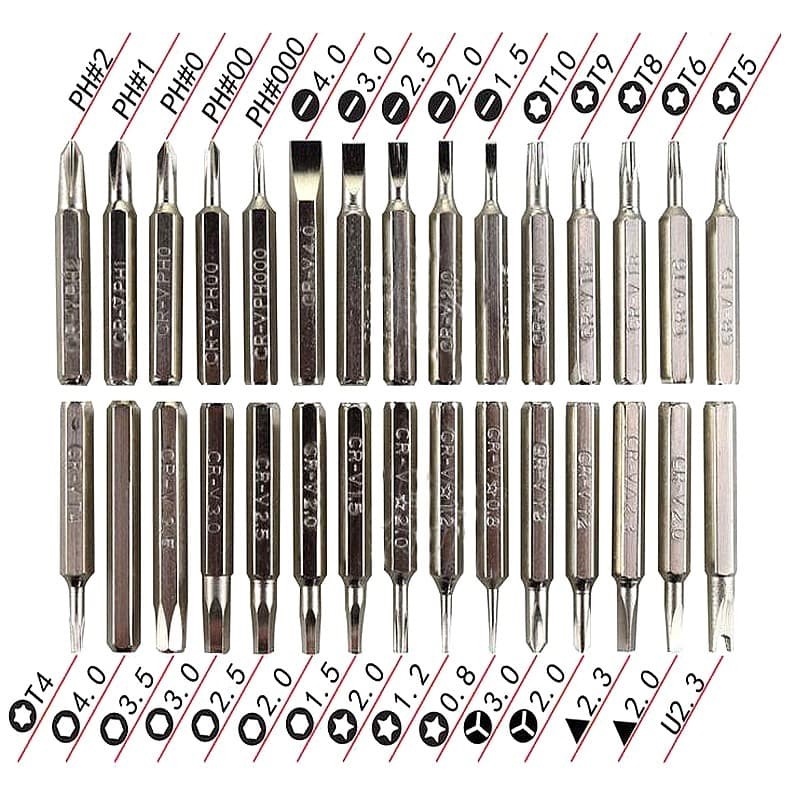 Obeng Set 32 in 1 Power 7389C Screwdriver Plus Minus Star Reparasi Tools Magnetic 7389