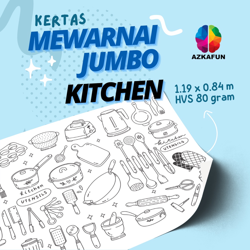 

Kertas Mewarnai Jumbo KITCHEN - mewarnai besar - Giant Coloring Page