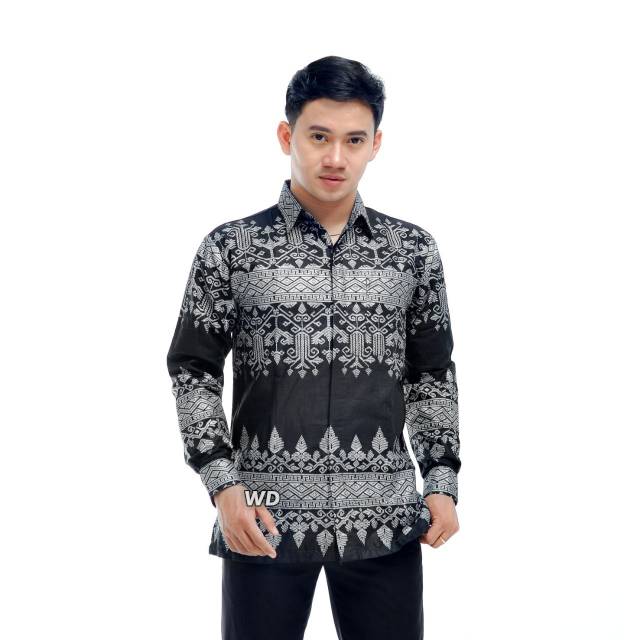 Batik Pria Lengan Panjang BATIK NAKULA HRB026 motif KERATONAN Kode 002 size M L XL XXL Reguler