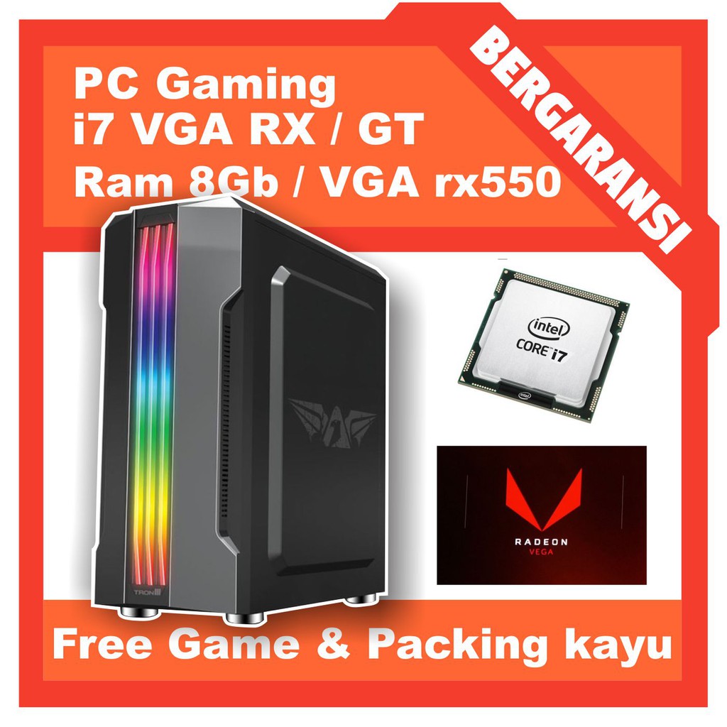 PC Gaming i7 Ram 16GB VGA GTX / RX 4Gb ddr5 SSD 120Gb COMPLETE SIAP GAMING BERAT