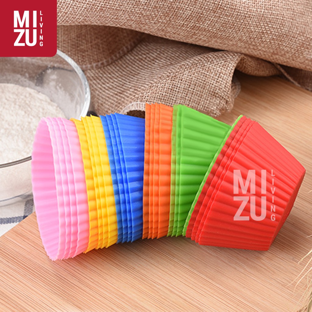 XXIV 24in1 SET Reusable Silicone Baking Cups Cetakan Kue Pudding Muffin Cupcakes BULAT PFOA/BPA-Free
