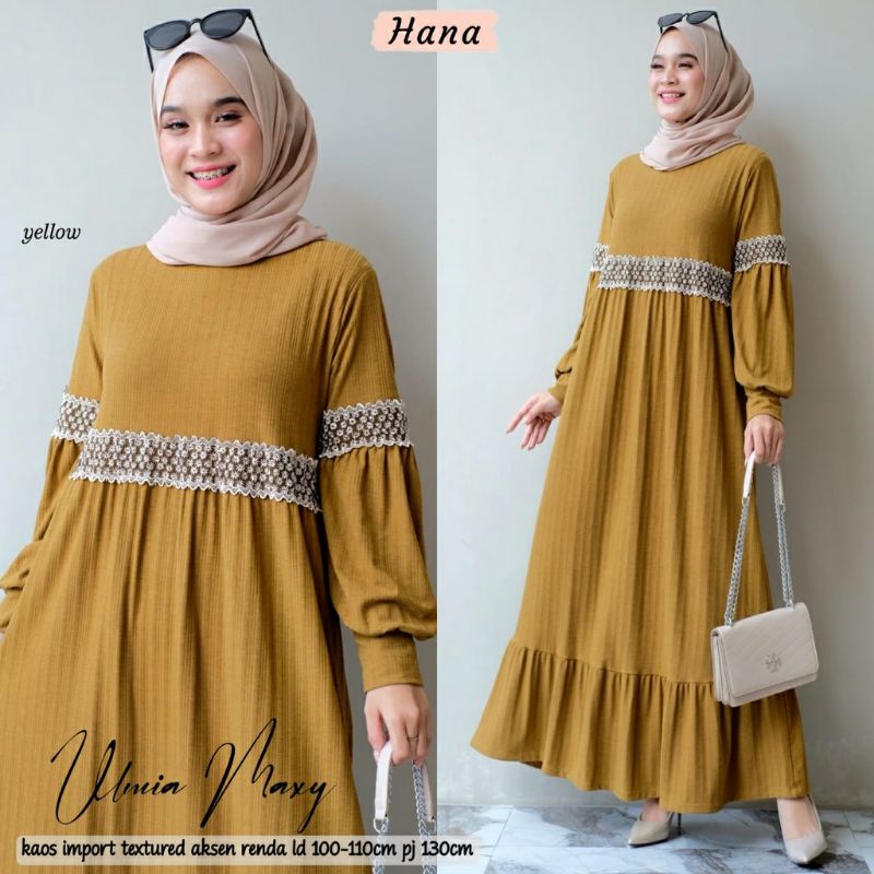 TKG - ULMIA MAXY Gamis Wanita Muslimah Kaos Rajut Jumbo By Mumu Fashion Solo