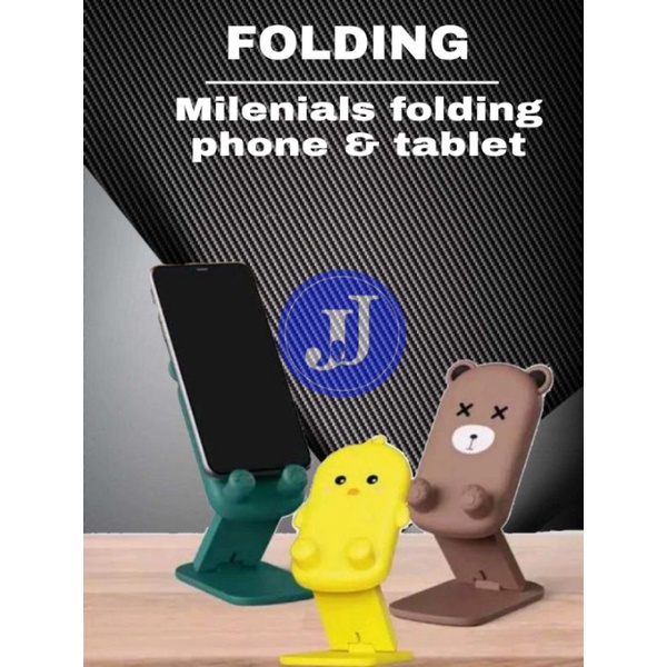 Folding HD 40 Holder Hp Meja Dudukan Handphone Lucu Penyangga Ponsel Karakter Multifungsi Lucu