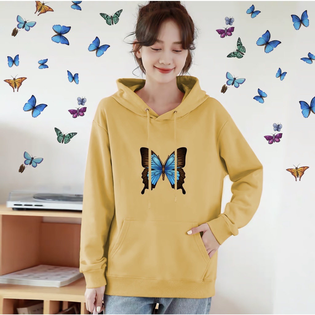 Lilipop.id Sweater Wanita Butterfly Hoodie Jumper