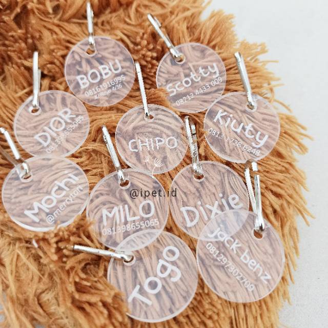 BANDUL TAG NAMA KALUNG KUCING ANJING AKRILIK WATERPROOF