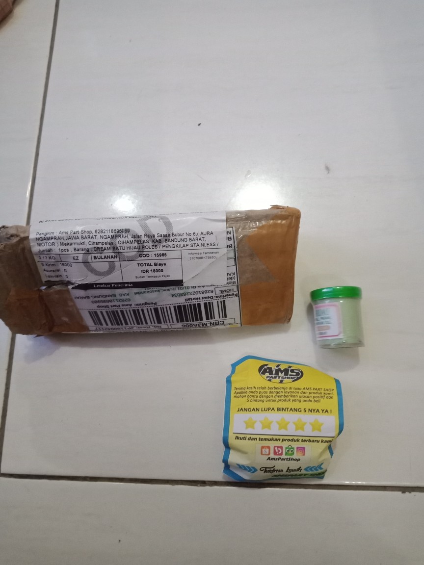 Cream Batu Hijau Poles / Pengkilap Stainless / Crom / Kuningan / Tembaga / Perak / Pernekel