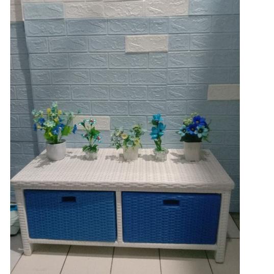 에 lemari meja rotan 2 laci ke samping ❀