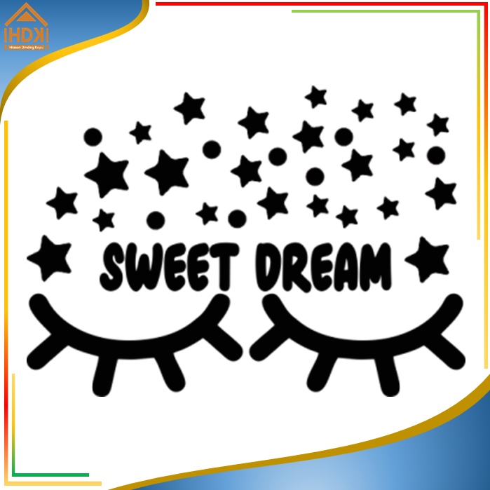 HDK Stiker Dinding Kamar Rumah Bulu Mata Sweet Dream