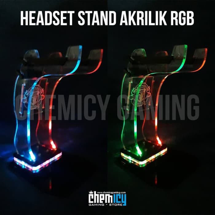 Akrilik Headset Stand RGB LED + Custom Logo