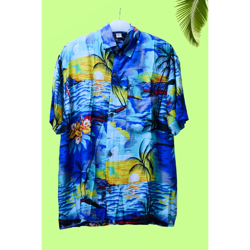 KEMEJA PRIA PANTAI BAJU PANTAI BALI HAWAII SURFING BAJU SANTAI MOTIF BALI