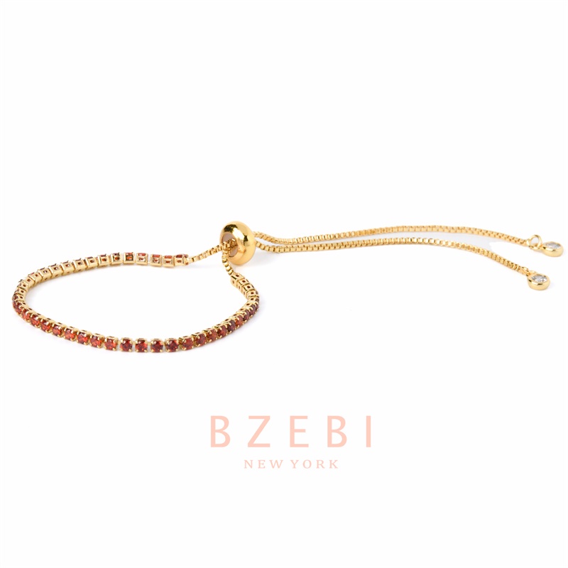 Bzebi Gelang Rantai Lapis Emas 18k Adjustable Dengan Kotak Penyimpanan 40b