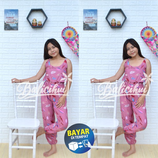 Balicihui jamsuit Kipir Bali Jumpsuit Etnik Jamsuit Wanita Jumpsuit Panjang Nyaman Trendy