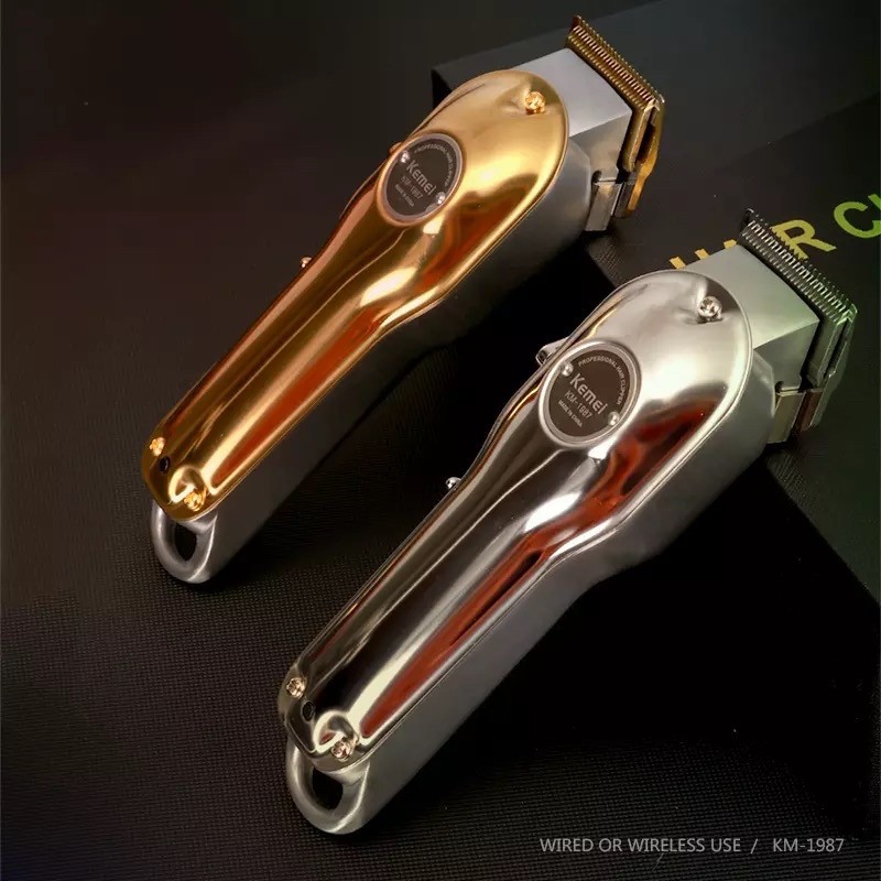 Kemei KM 1987 Alat Mesin Cukur Rambut Body Metal Hair Clipper Full Metal Electric Cukuran KM-1987
