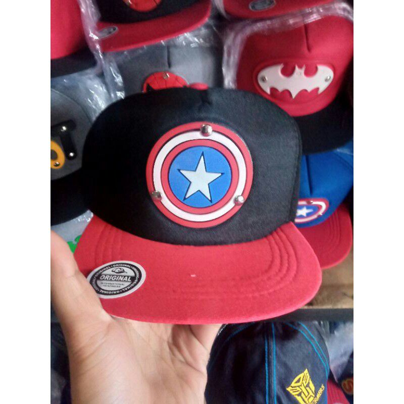 Topi Anak Snapback anak/Topi ploking anak/topi anak karakter-Captain 1