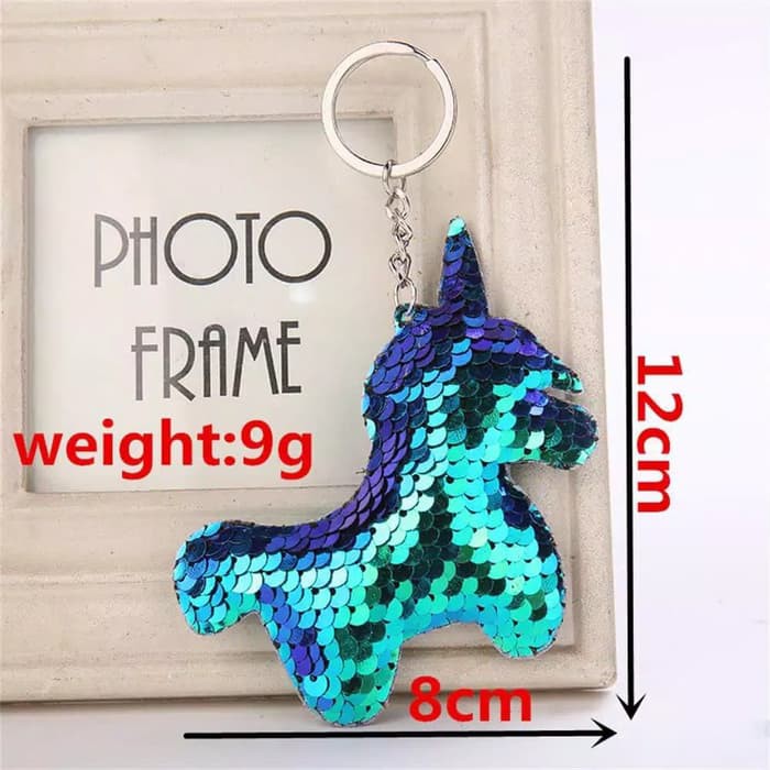 MOMBABY1 Gantungan Kunci Tas Unicorn Sequin Flip atau Mainan Anak Gantungan Tas Sequin Flip