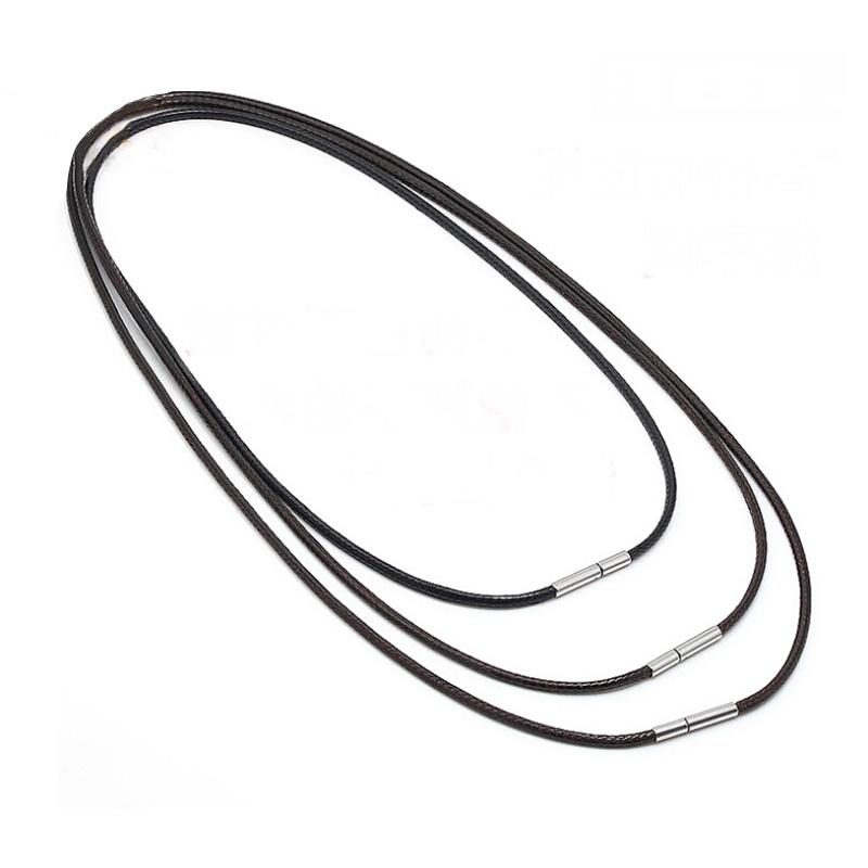 Kalung Choker Bahan Kulit Wax Dengan Gesper Stainless Steel Warna Hitam