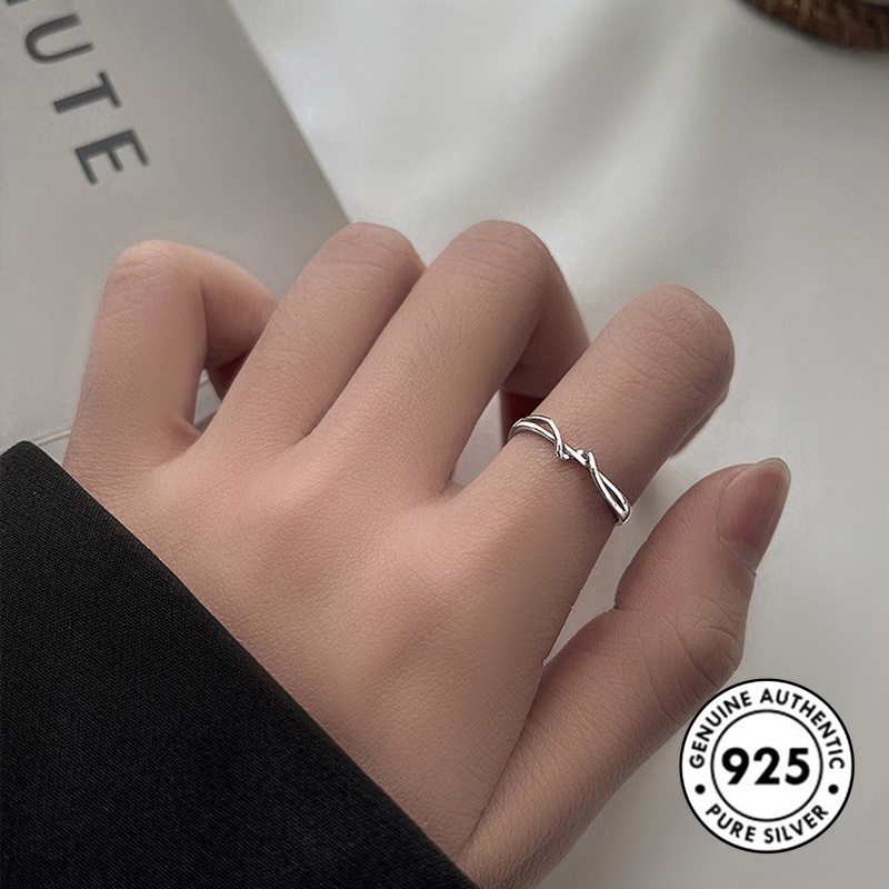 Cincin Sterling Silver 925 Simple Untuk Wanita