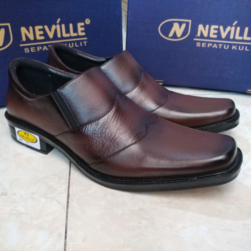 Neville Sepatu Pantofel Pria Bahan Kulit Asli Elegan Murah Formal Kantoran Kode NV8