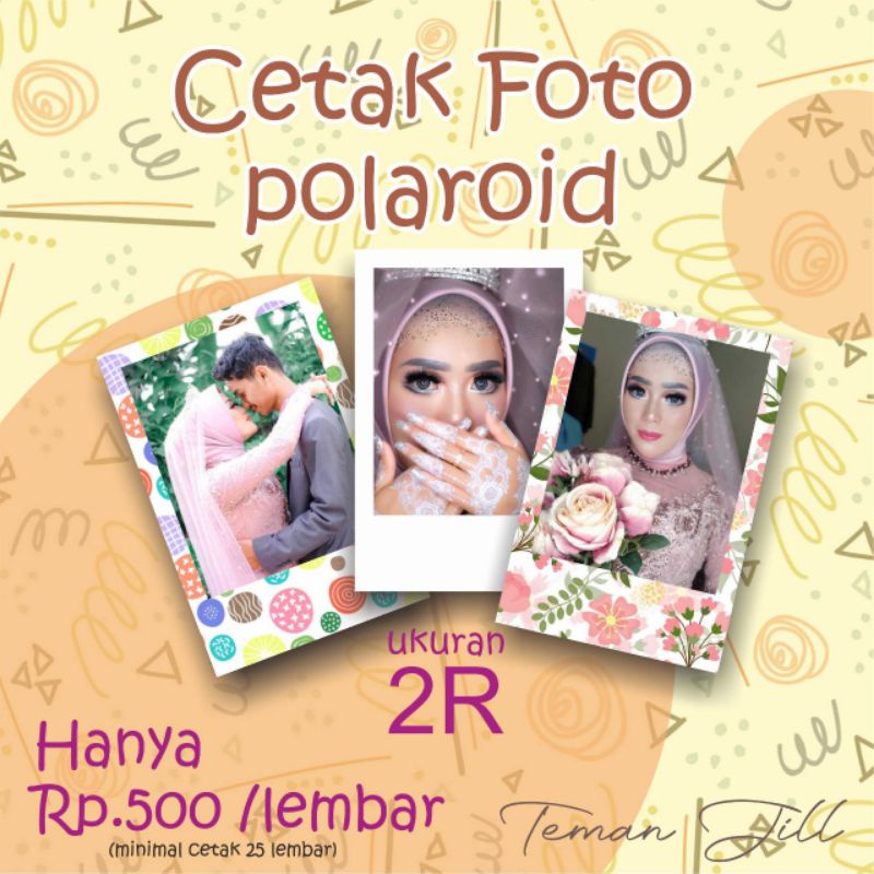 Cetak foto polaroid ukuran 2R satu hari jadi