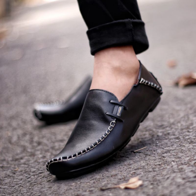 Sepatu Kasual Slip On Pansus Pantofel Pria Pantofel Hitam Loafers Casual Pria Pantifel Anti Slip Kan