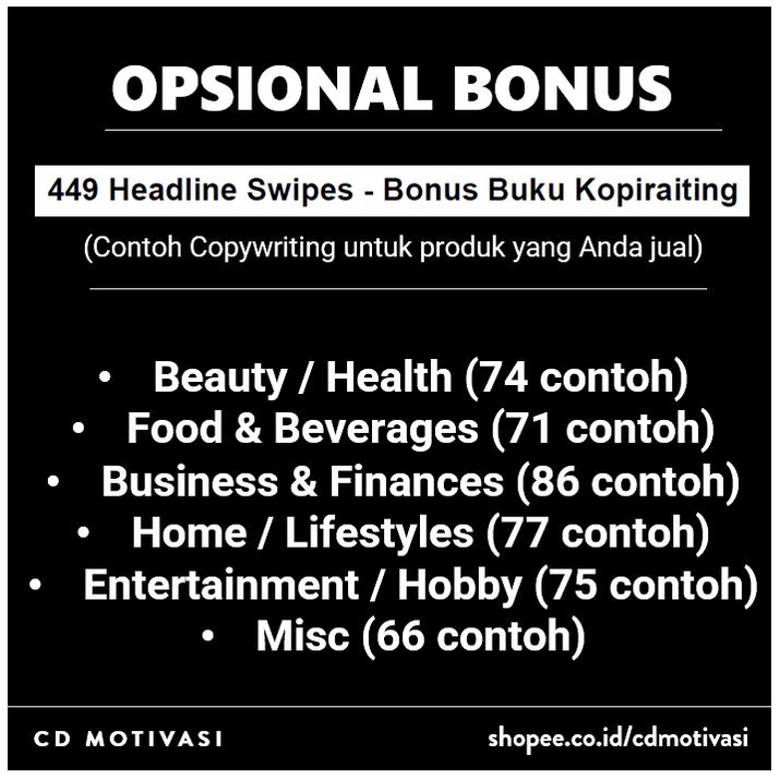 Kopiraiting Buku Copywriting Nomor 1 di Indonesia - Saripati Copywriting Dalam Satu Buku - Ilmu Paling Penting Dalam Pemasaran-5
