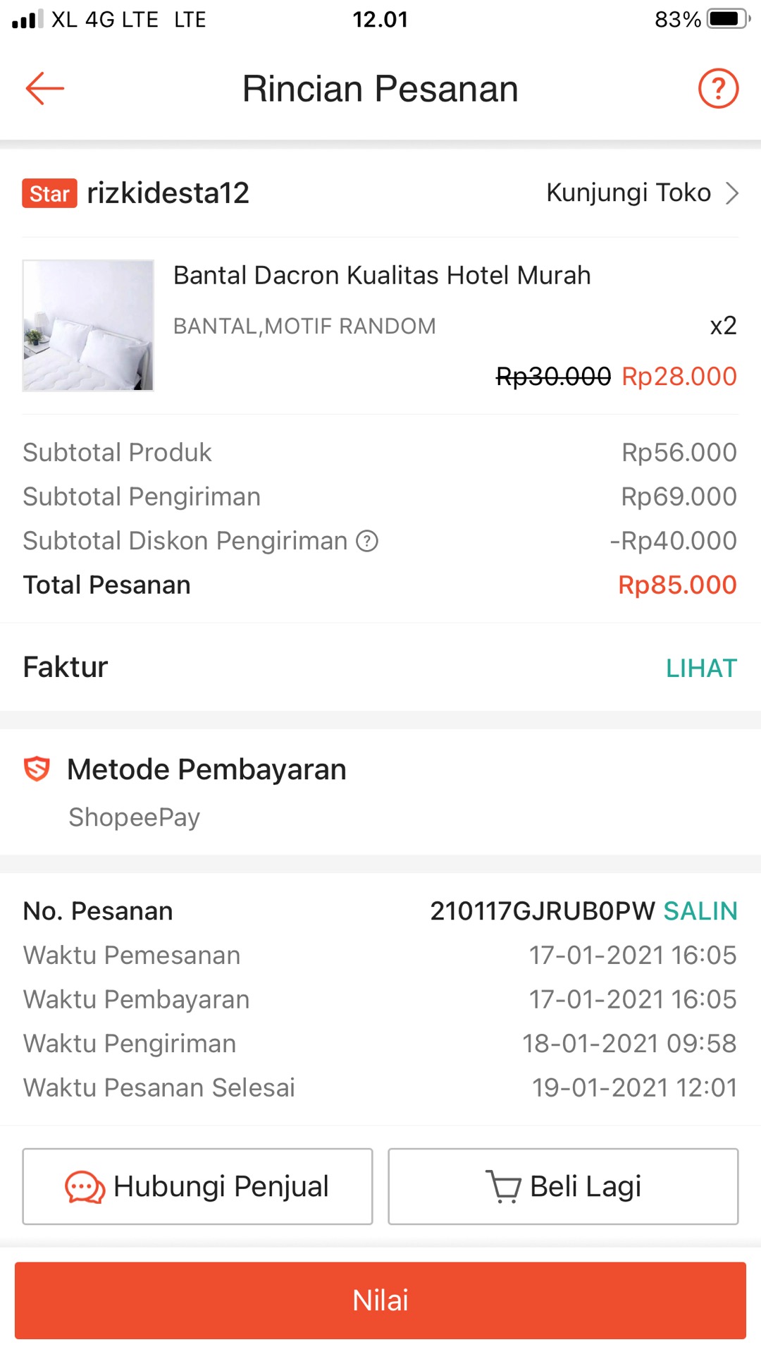 Bantal Dacron Kualitas Hotel Murah