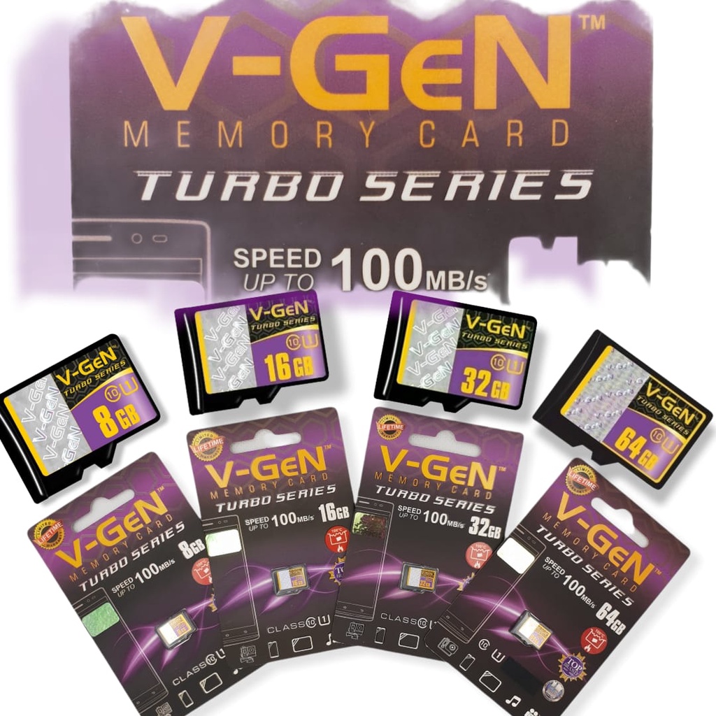 ORIGINAL MEMORY V-GEN CARD 8GB, 16GB, 32GB. 64GB MICRO SD CLASS6 SPEED UP TO 100 MB/S / V-Gen Vgen Micro SD Vgen Memory MicroSD / Memory V-Gen / Memory