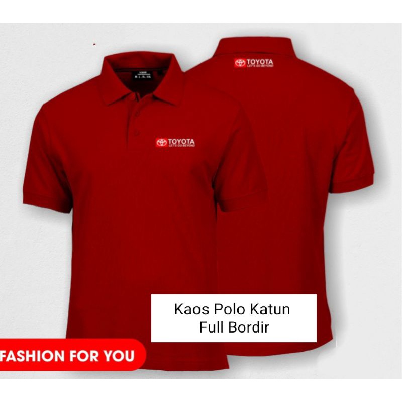 Kaos TOYOTA Kaos Kerah Toyota Kaos Polo Shirt Toyota Full Bordir.