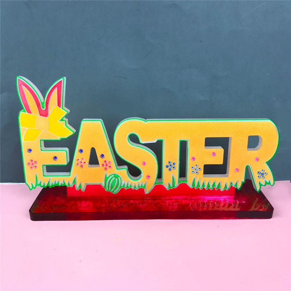 R-flower Easter Bunny Ornaments Mold Anak Hadiah Festival Perlengkapan Resin Stand Liontin Cetakan Silikon