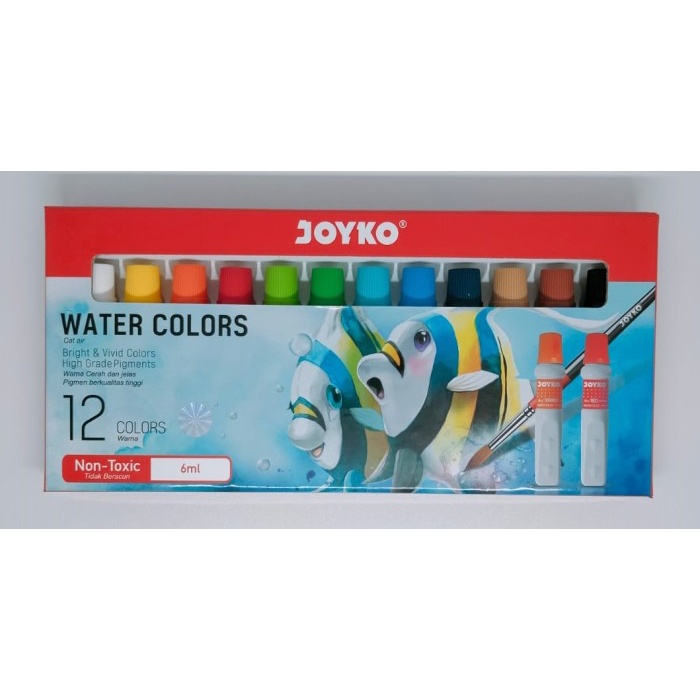 

air-cat- water color cat air joyko titi wac-6ml-12 warna colors -cat-air.