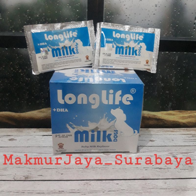 Susu Anjing LongLife Baby Milk Replacer+DHA 20gr Long Life Dog Milk(Kemasan warna Biru)