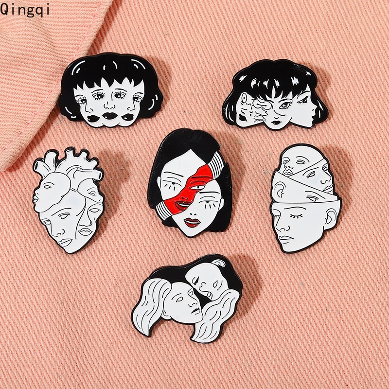 Bros Pin Enamel Desain Wajah Horror Movie Tomie Gaya Gothic Untuk Hadiah