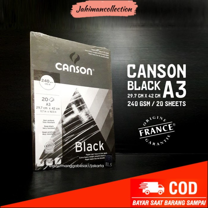 

✨ BISA COD ✨ Canson Black A3 240 GSM