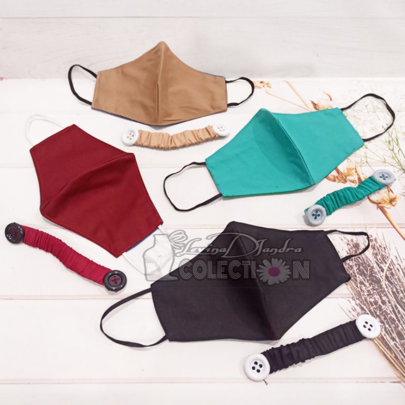 MASKER HIJAB KAIN POLOS DEWASA 2 LAPIS
