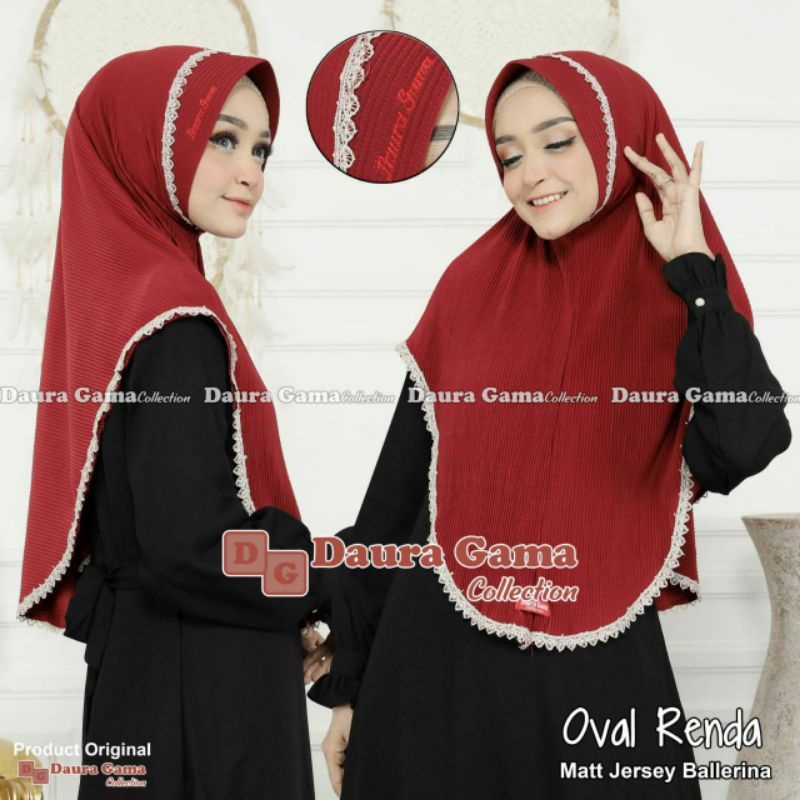 ORI Dauragama hijab /Khimar Plisket Renda