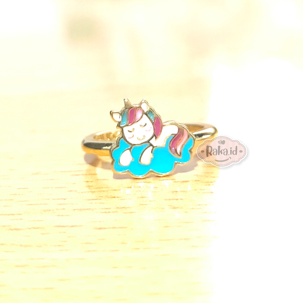 Cincin Anak Unicorn Sleeping Perhiasan Cantik Anak Lapis Emas 18k 799