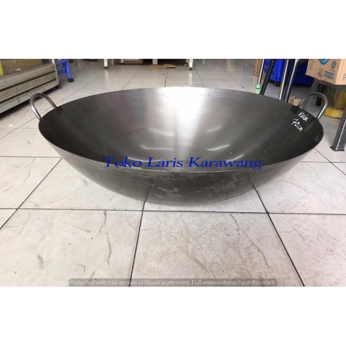 Wajan kuali Iron Wok Plat Besi Baja 70cm (Actual 69cm) 27 Inch