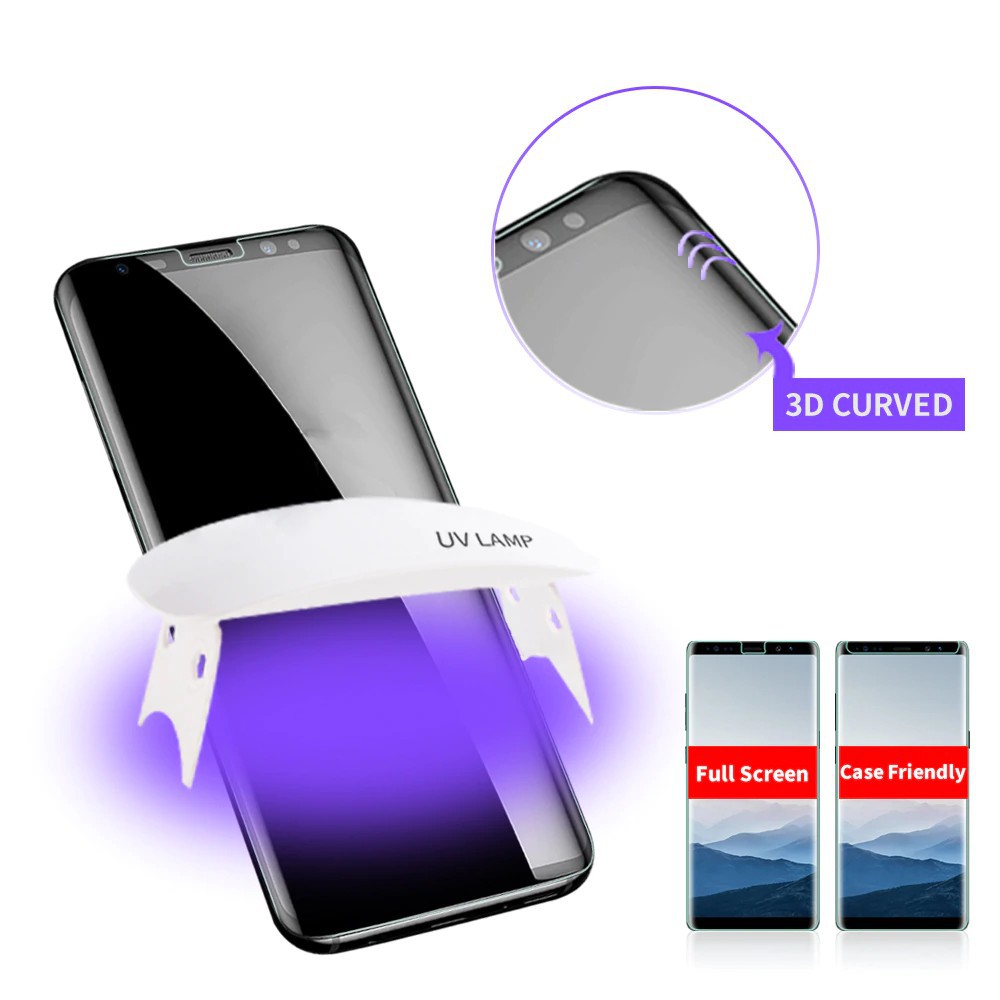 TEMPERED GLASS UV SAMSUNG S9 ANTI GORES KACA FULL LEM ULTRAVIOLET - SCREEN PROTECTOR