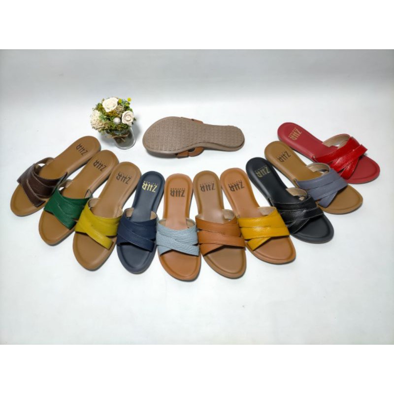 SENDAL TEPLEK MERK ZHR BAHAN KULIT ASLI